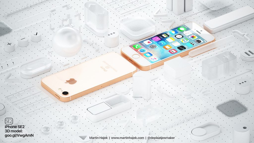iPhone SE 2 concept van Martin Hajek.
