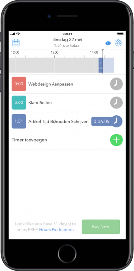 Tijd bijhouden met apps Hours
