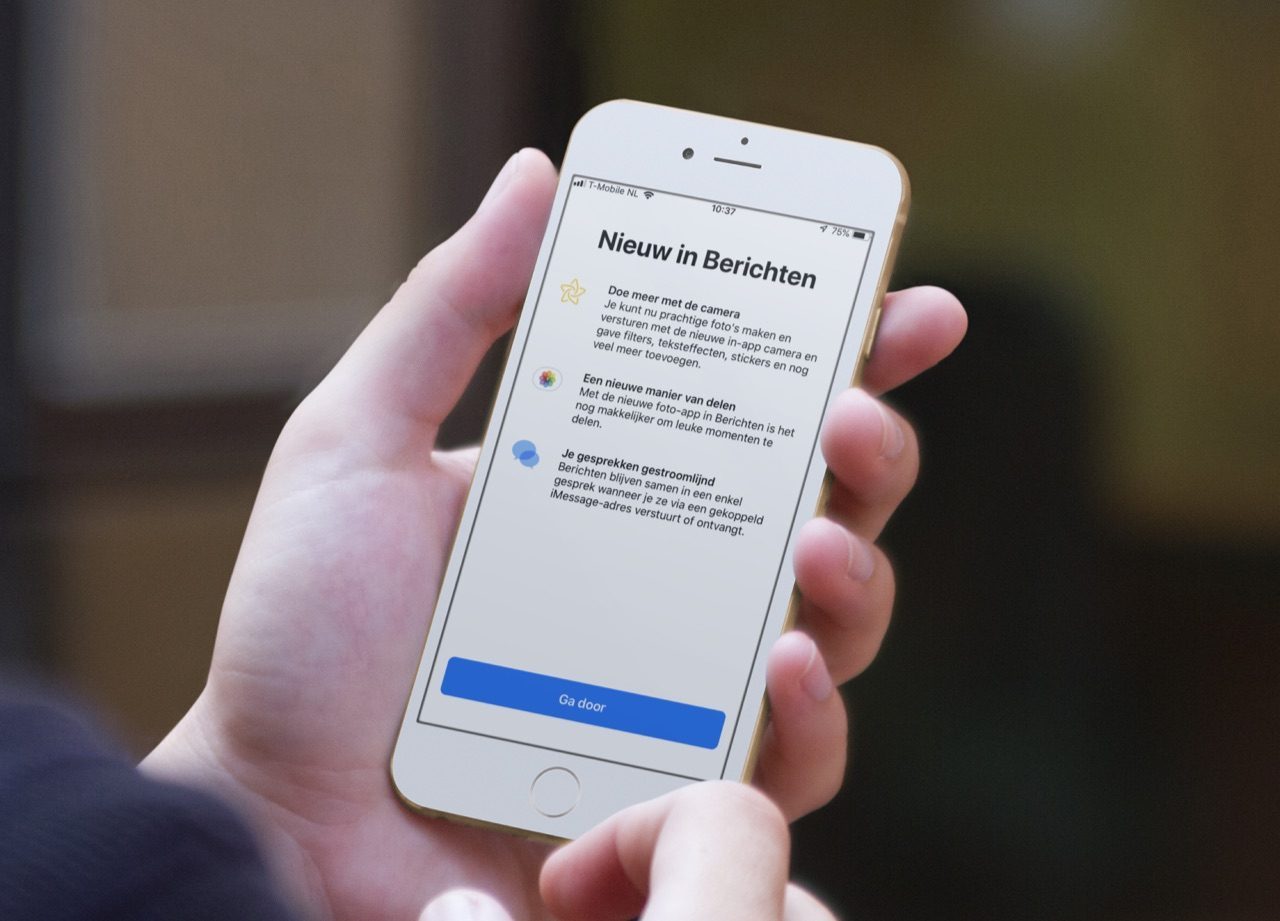 Introscherm van iMessage in iOS 12.