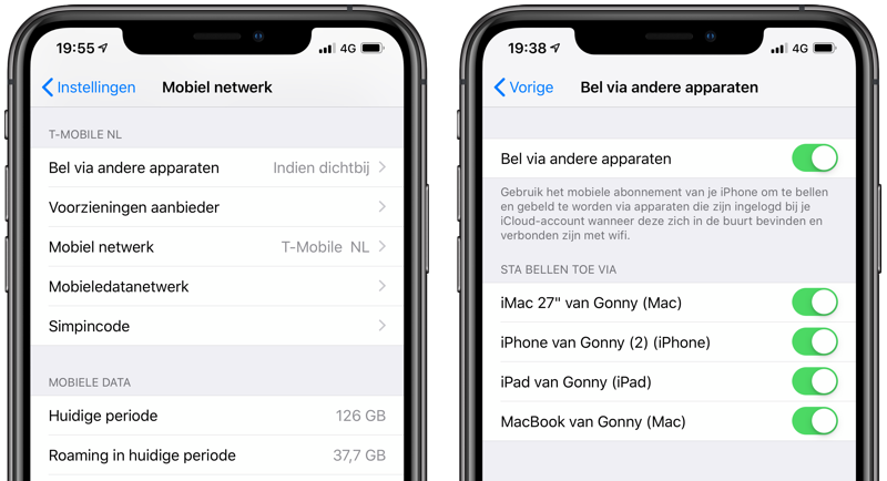 Doorschakelen telefoon uitschakelen