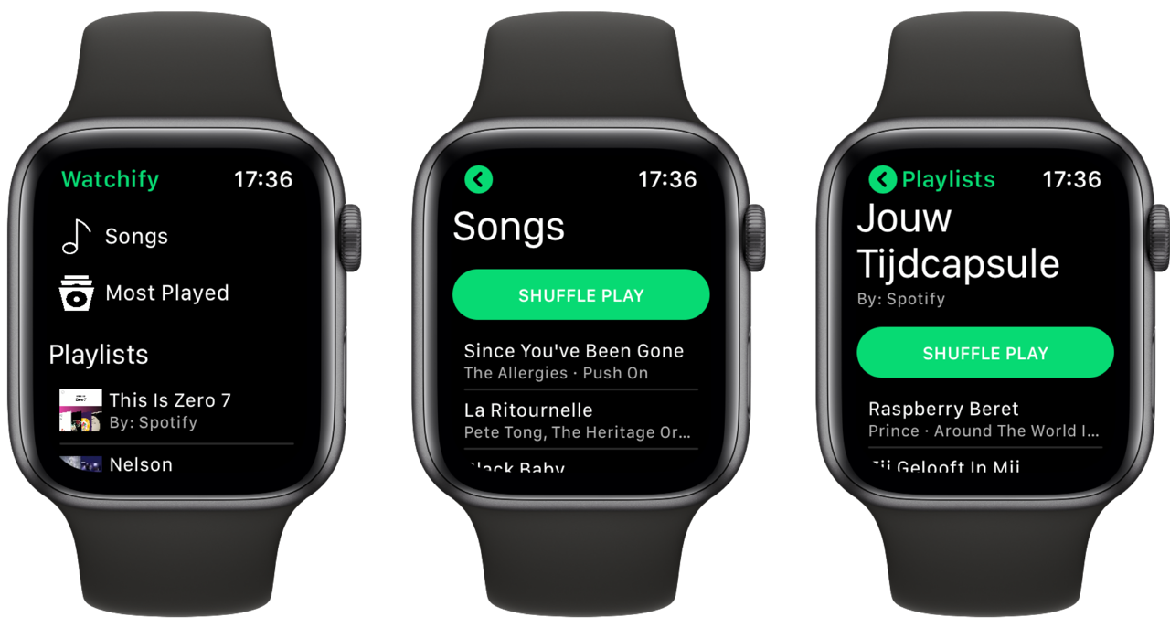 Watchify: Spotify op Apple Watch.