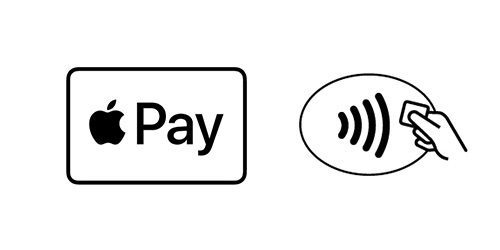 Logo's voor Apple Pay en contactloos betalen.