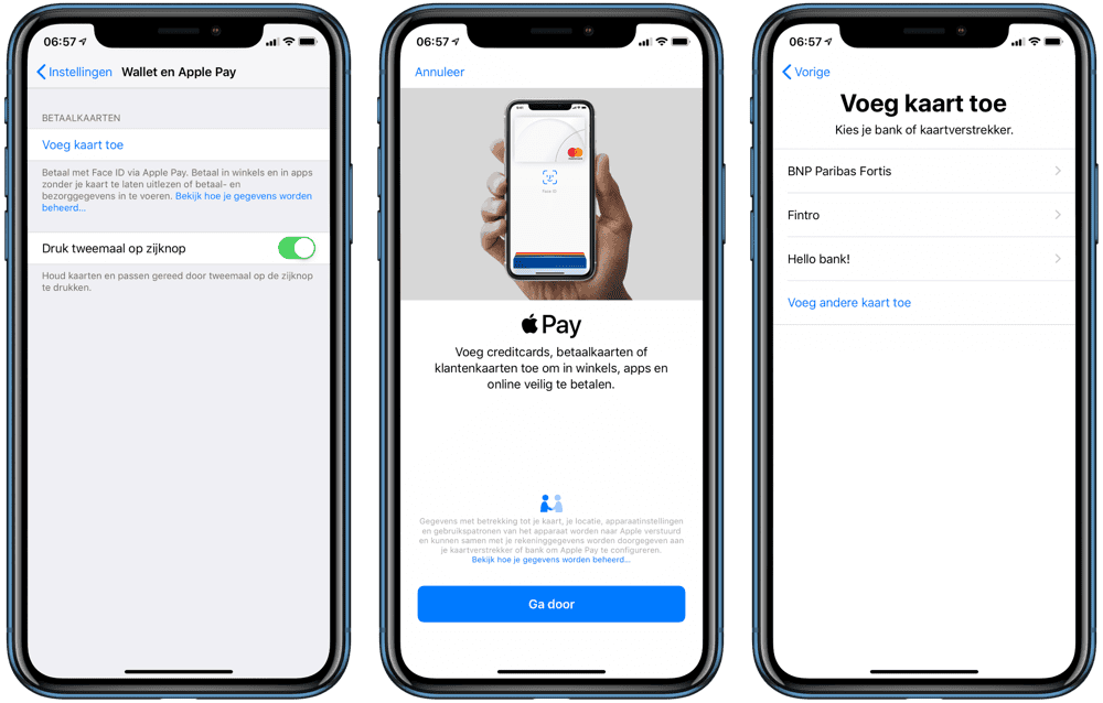 Apple Pay instellen in België.
