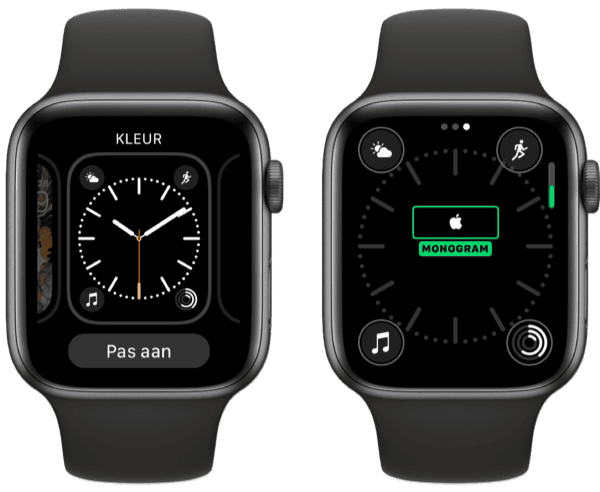 Apple Watch met Apple-logo op wijzerplaat.