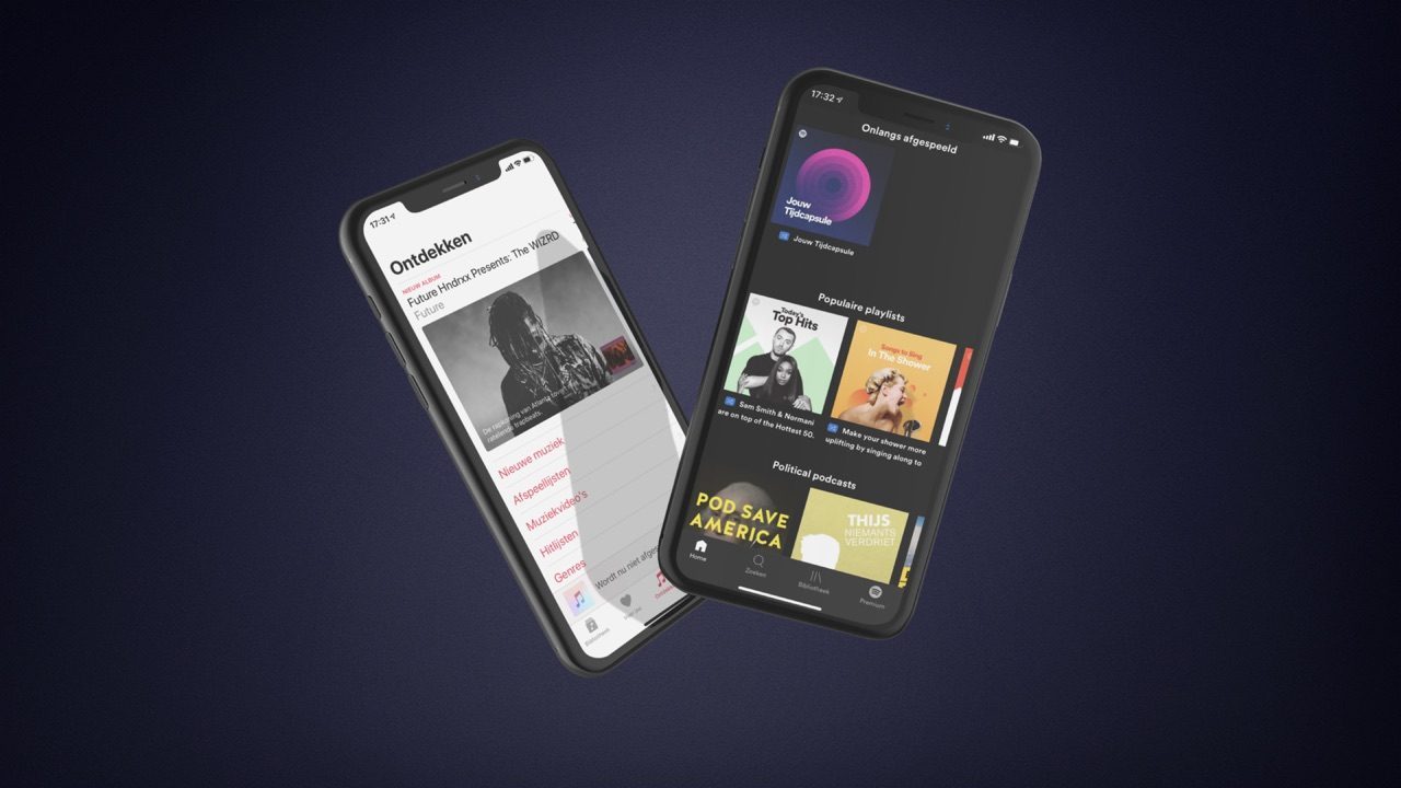 Apple Music en Spotify.