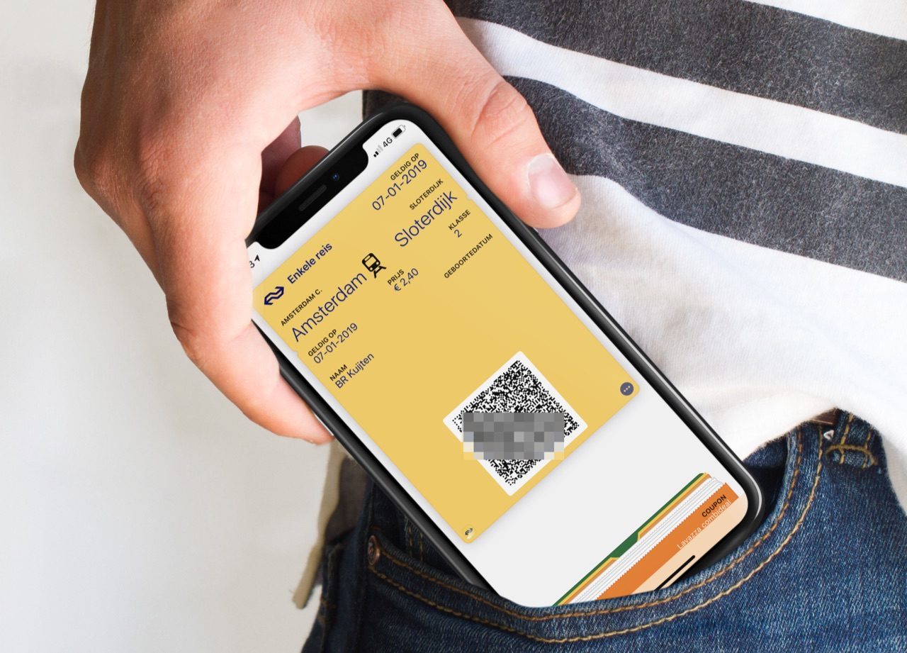 NS-kaartje in Wallet.