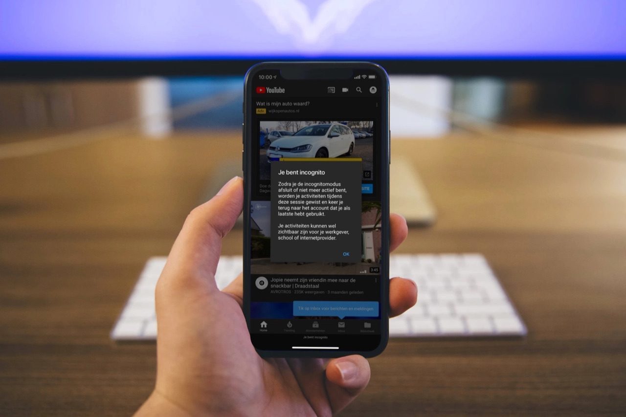 YouTube incognito gebruiken.