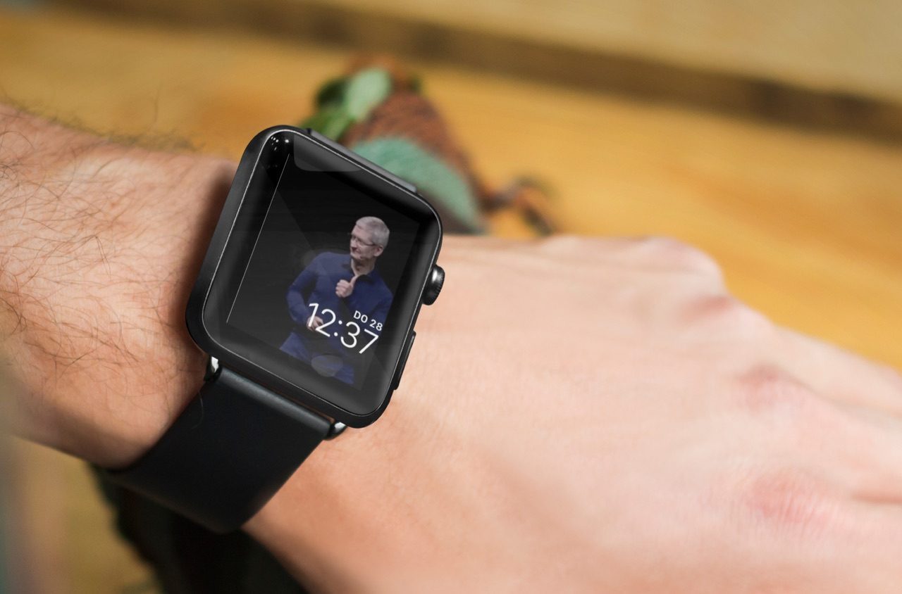 Tim Cook op Apple Watch-wijzerplaat.