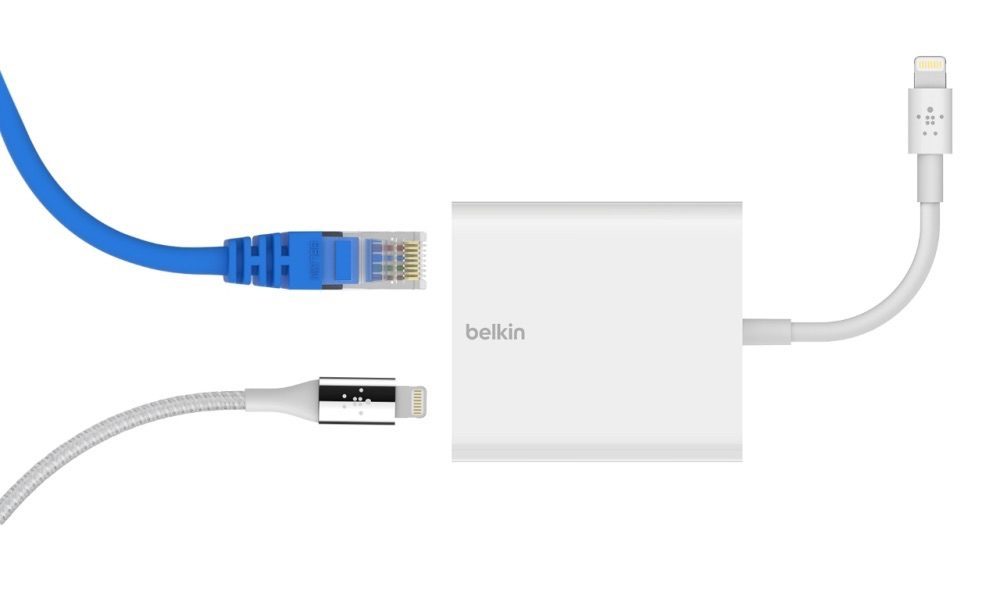 Belkin Ethernet met Lightning-adapter.