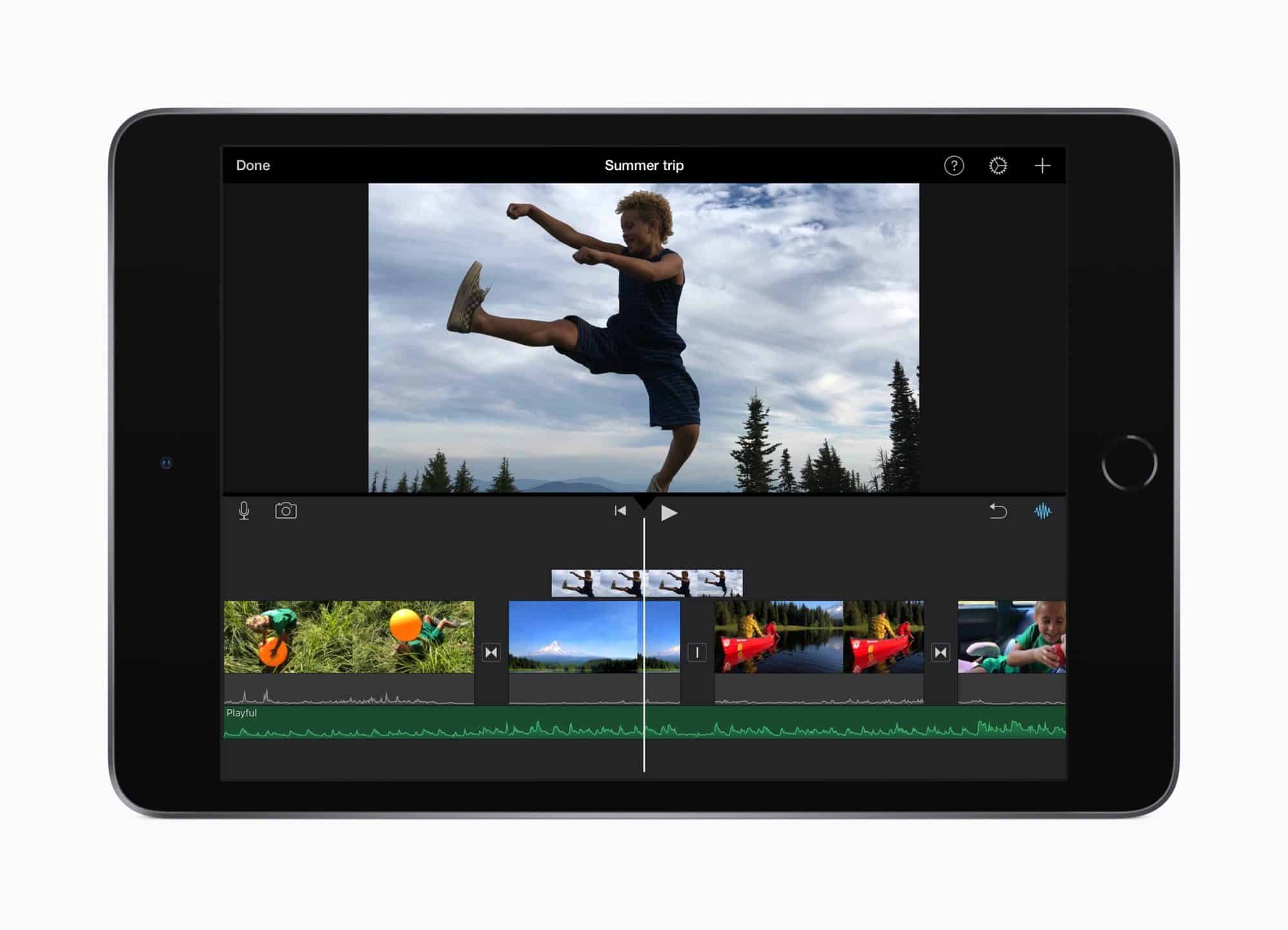 iPad mini 2019 met iMovie.