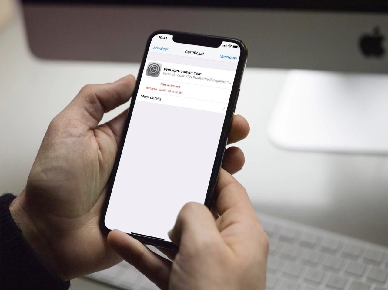 KPN melding met verlopen certificaat.
