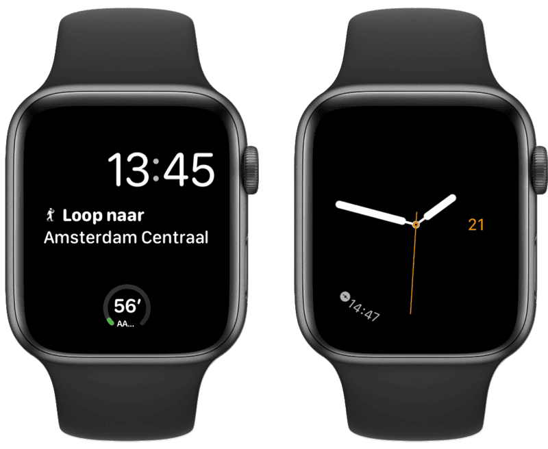 Citymapper-complicatie op Apple Watch.
