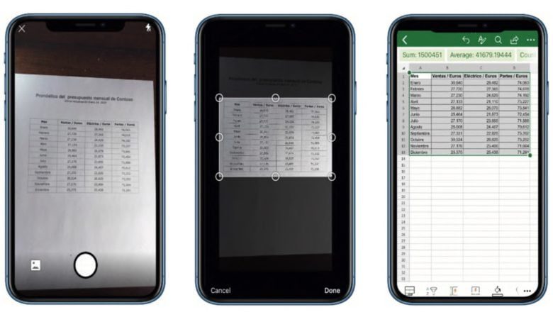 Excel iOS spreadsheet scannen