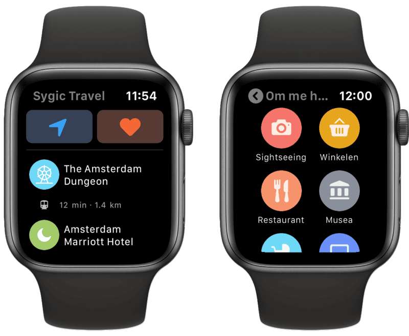 Sygic Travel reisplanner op Apple Watch.