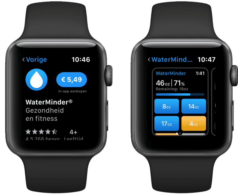 App Store op Apple Watch met app-pagina.