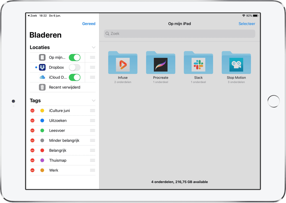 iPadOS Bestanden-app