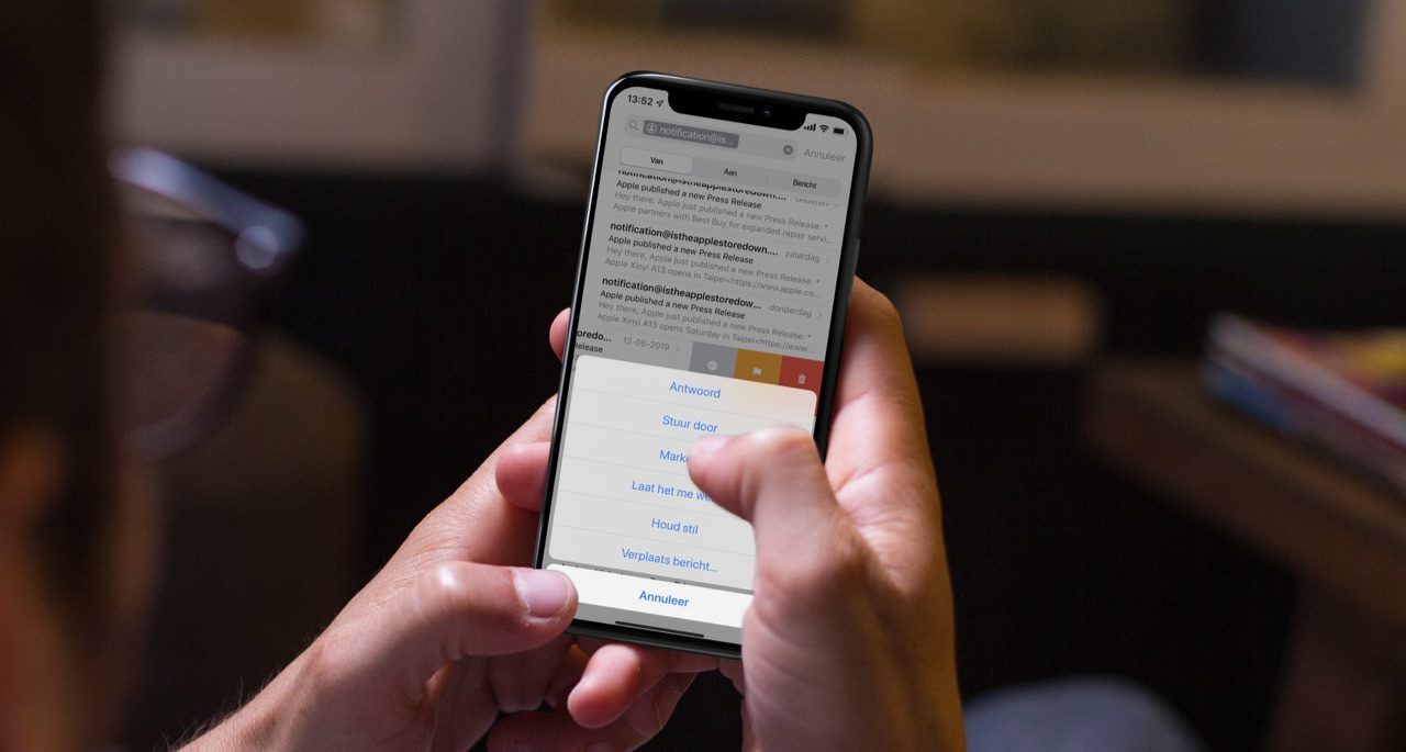 Mail stilhouden op iPhone.