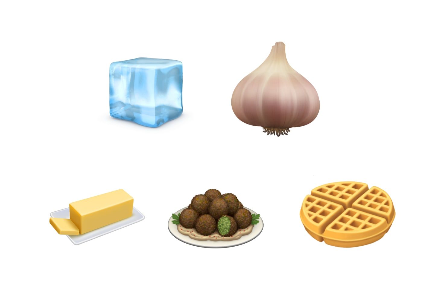 Emoji 2019 van Apple met voorwerpen en eten en drinken.