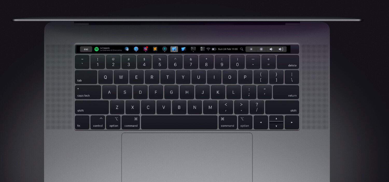 Pock op MacBook Pro Touch Bar.