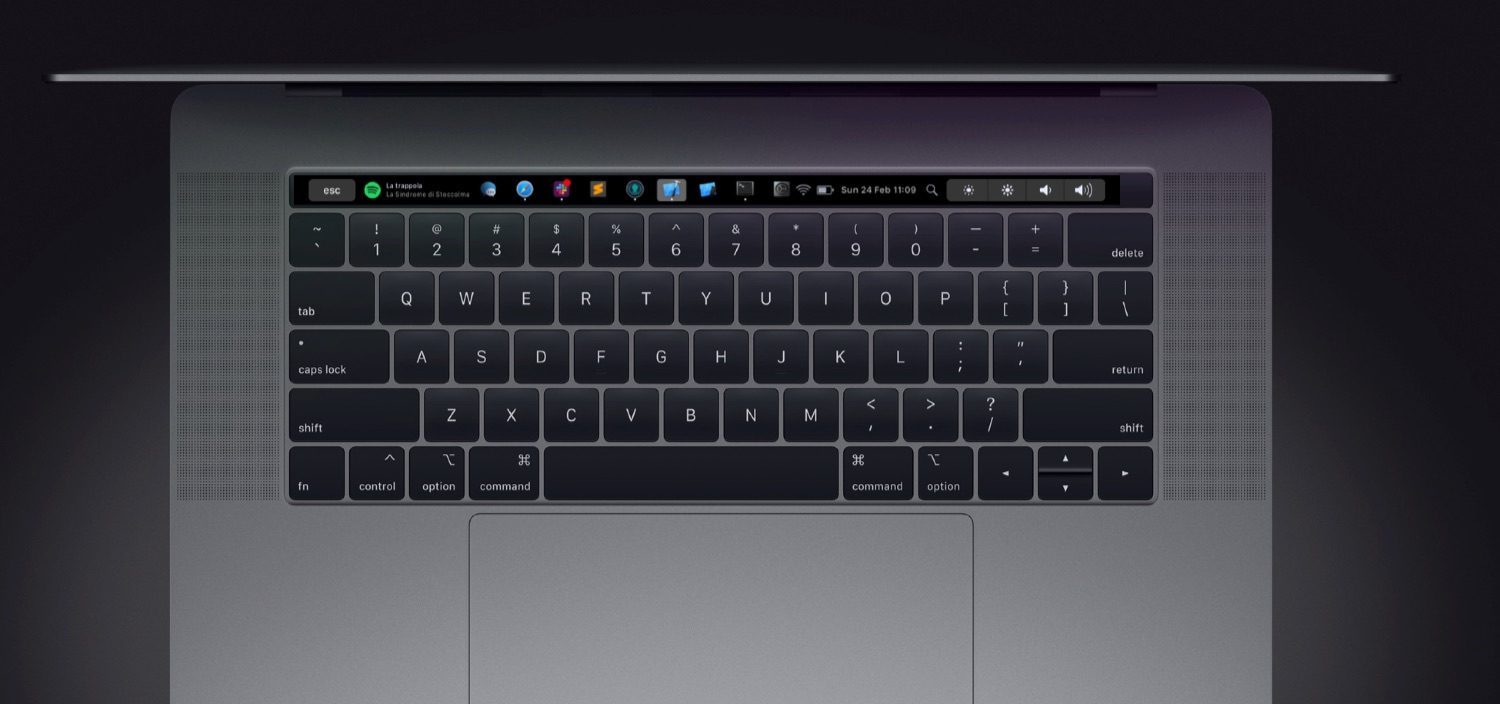 Pock op MacBook Pro Touch Bar.