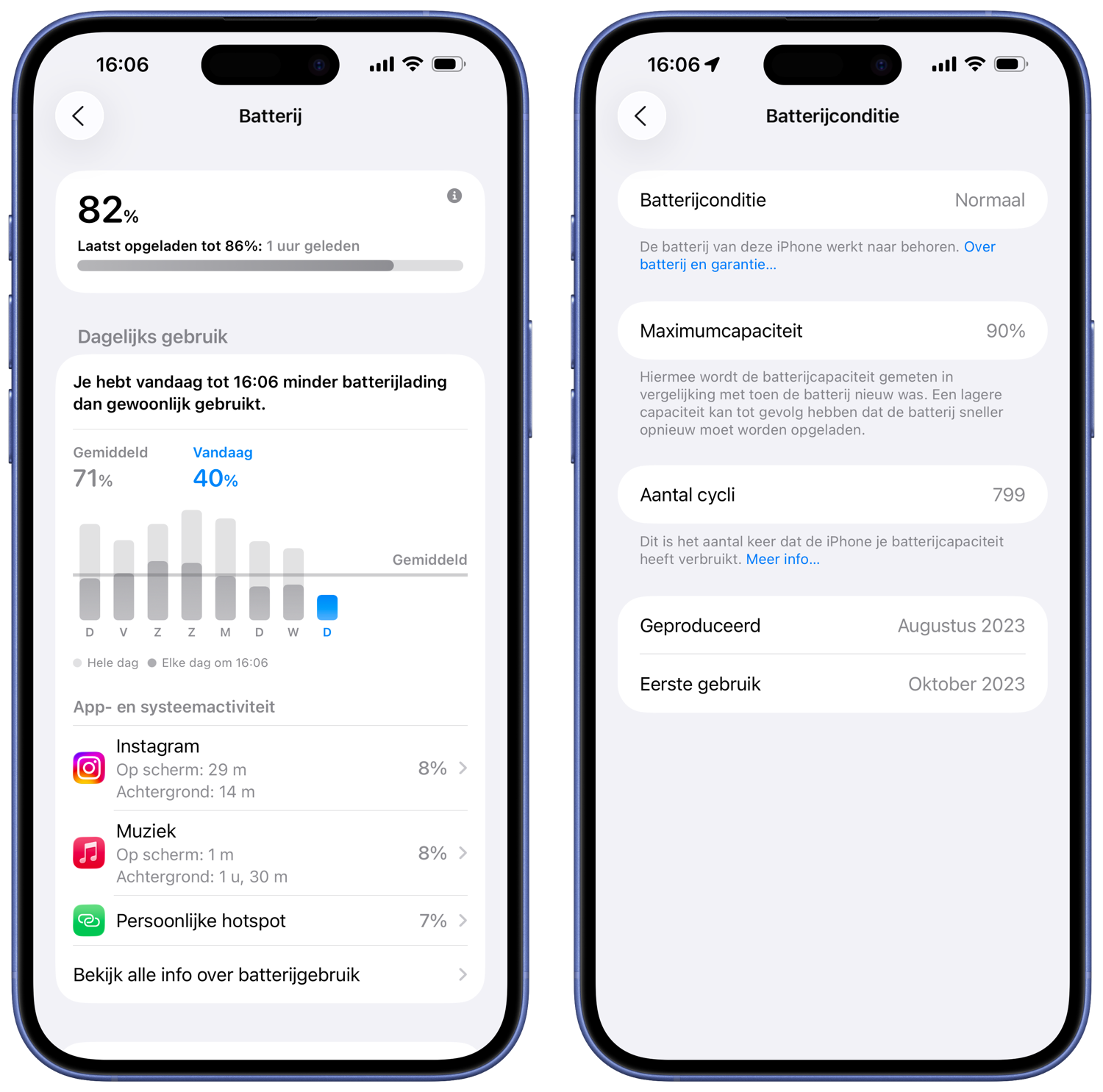Batterijconditie iOS 26
