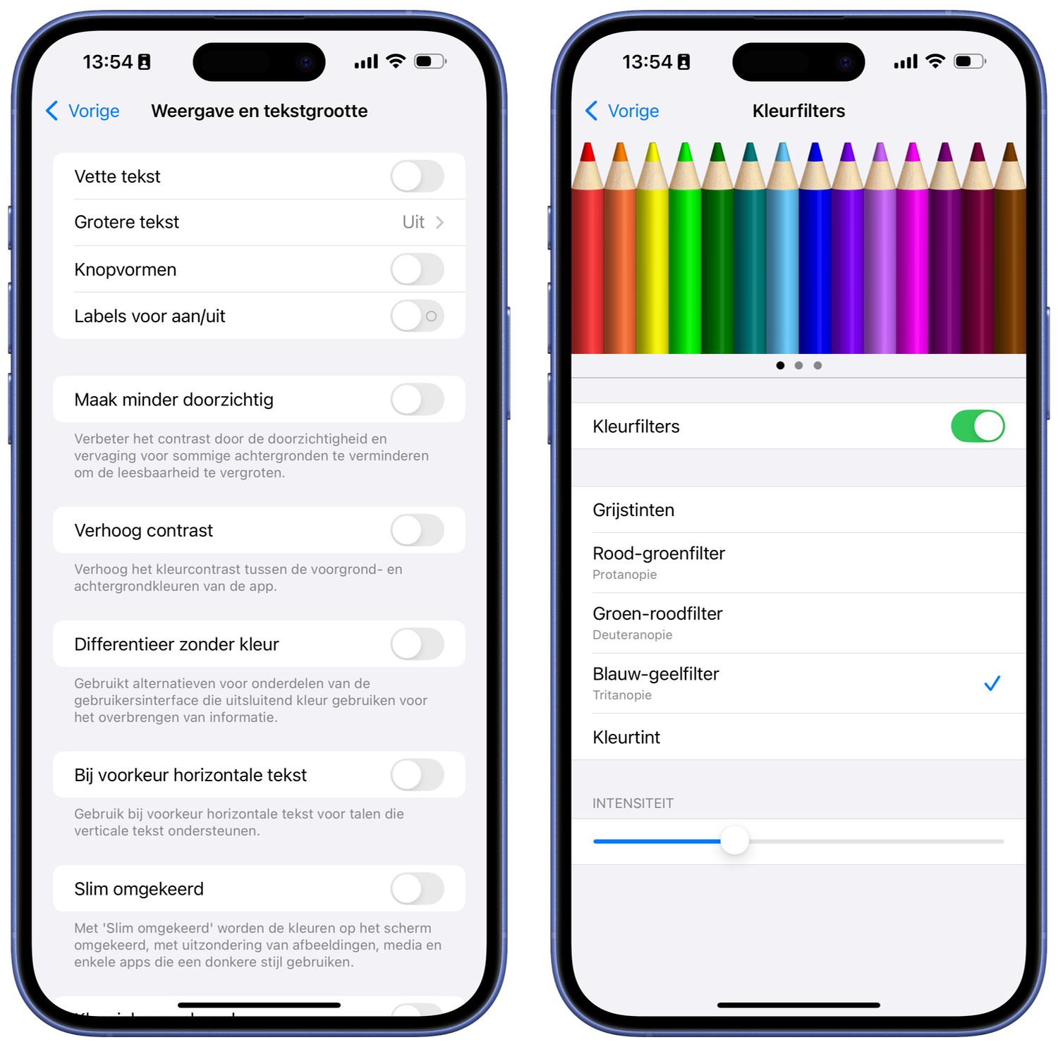 kleurfilters inschakelen iPhone toegankelijkheid
