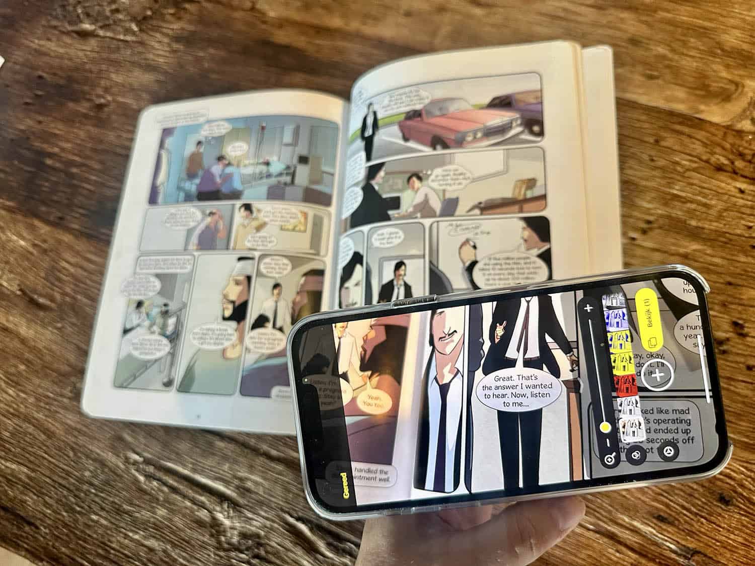 This way you can use the iPhone as a magnifying glass or reading glasses