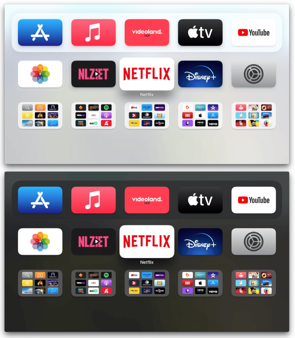 Lichte en donkere modus op de Apple TV