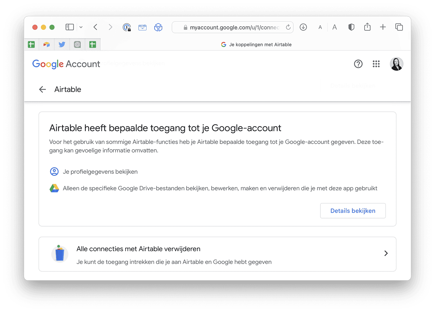 Google account toegang intrekken