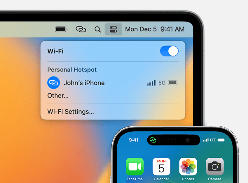 Instant Hotspot gebruiken met iPhone en Mac