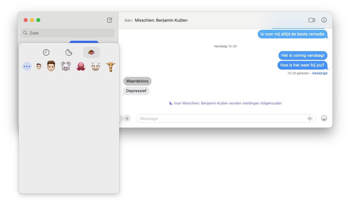 Memoji op Mac instelling