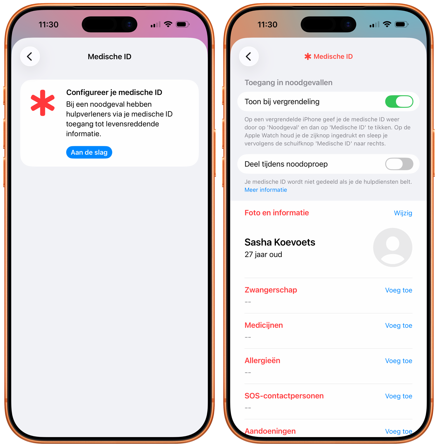 Medische ID instellen