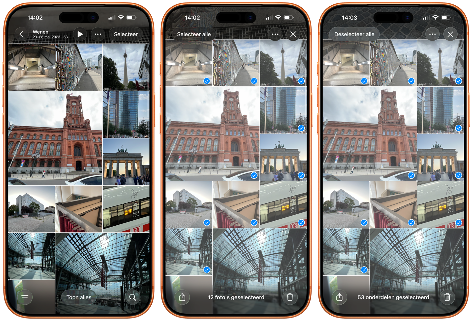Selecteer alles foto's