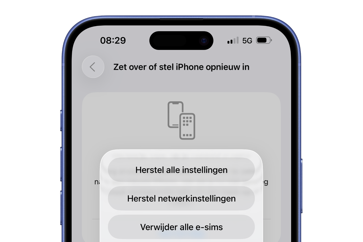 Herstel netwerkinstellingen iphone