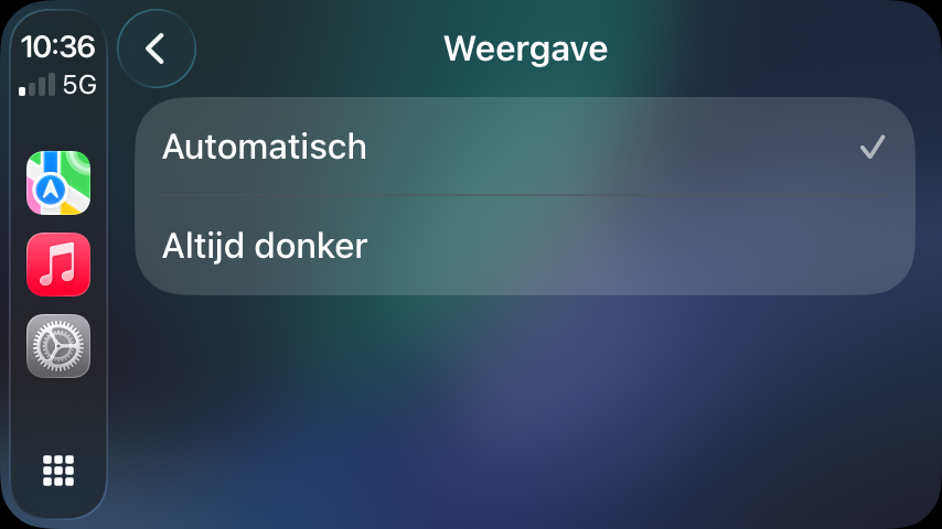 CarPlay automatisch donker
