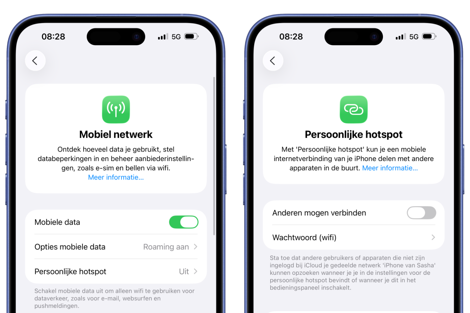 Persoonlijke hotspot roaming