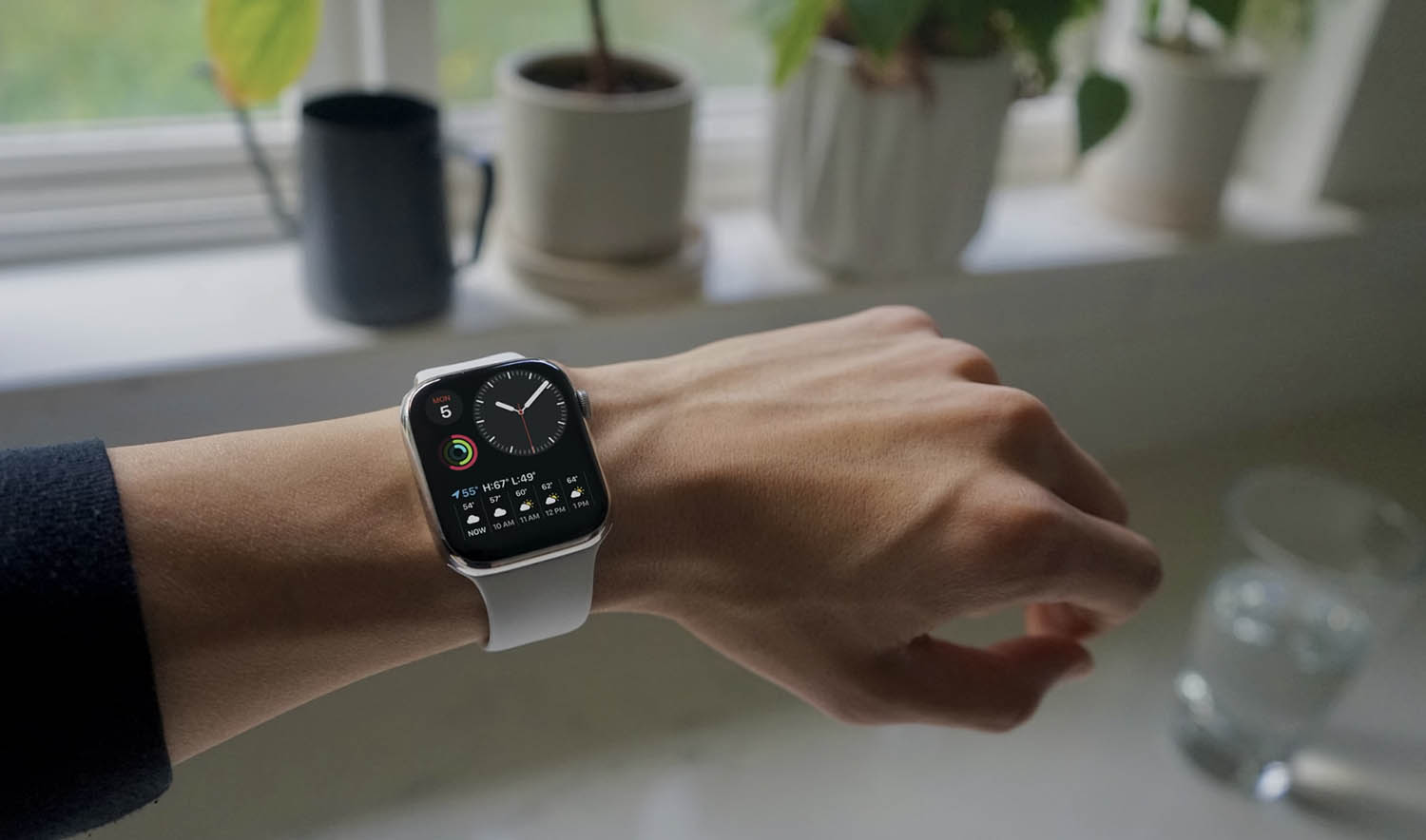 Apple Watch met drukke wijzerplaat