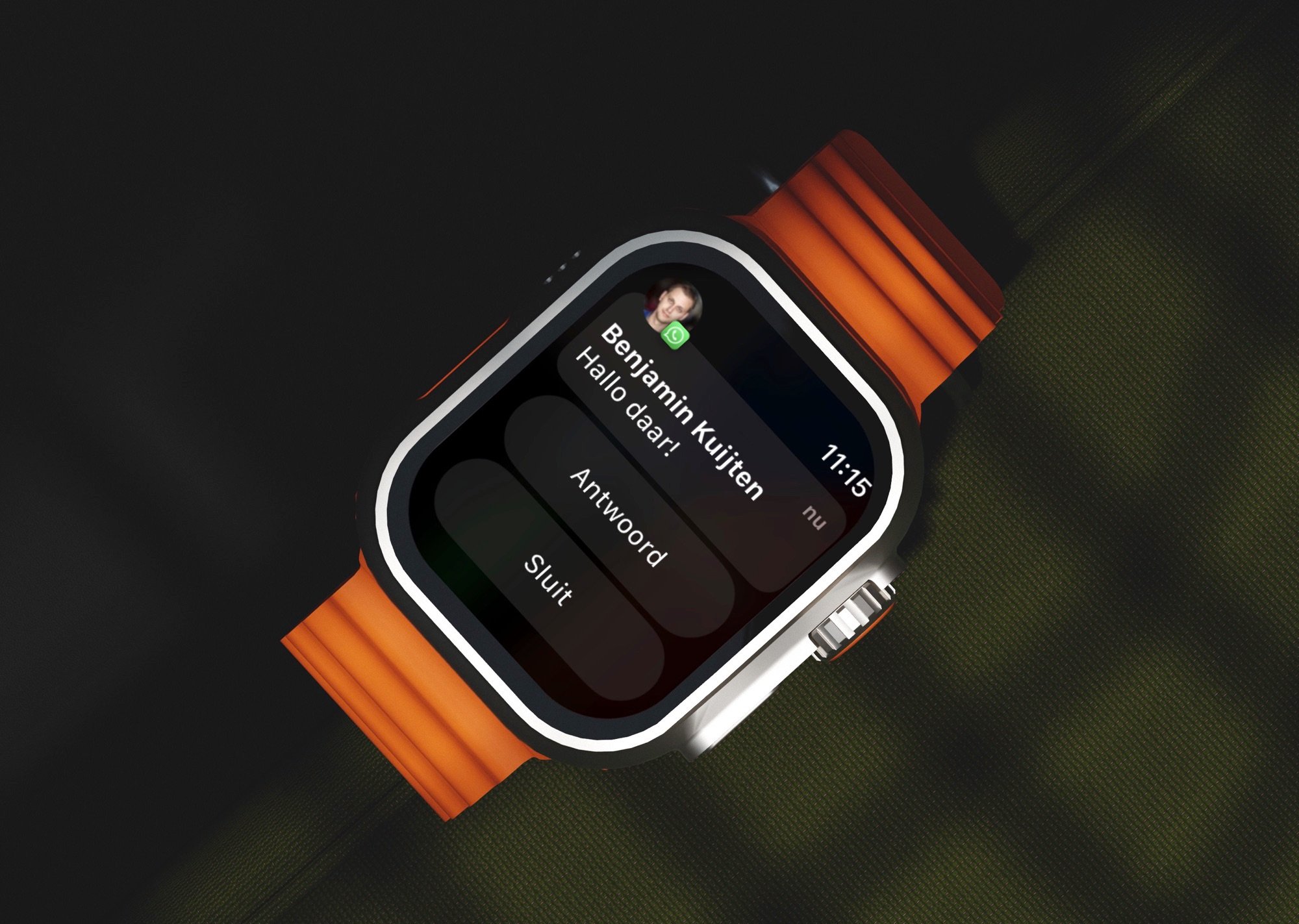 WhatsAppen met Apple Watch Ultra