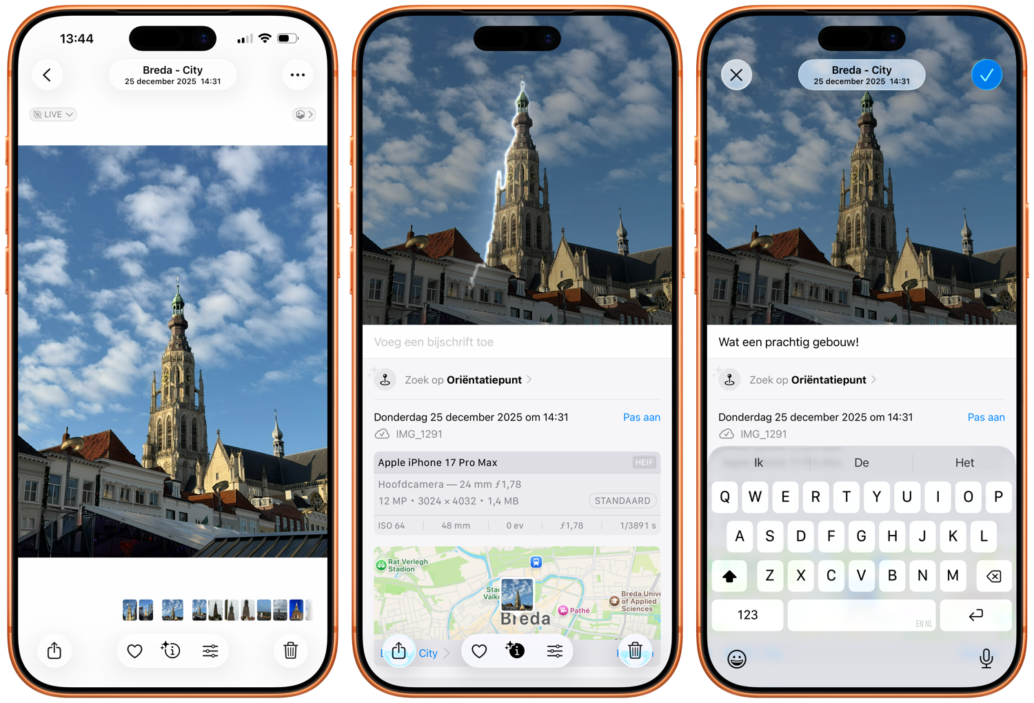 Bijschrijft toevoegen aan foto's