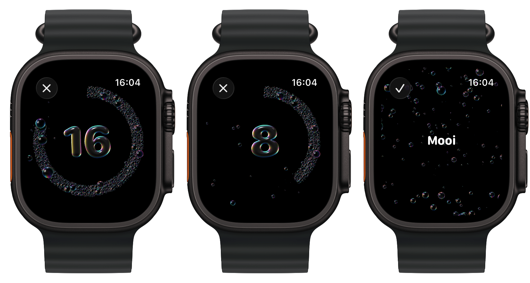 Bubbels handen wassen Apple Watch