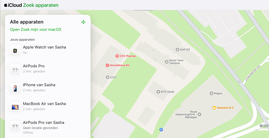 Apparaten in Zoek Mijn