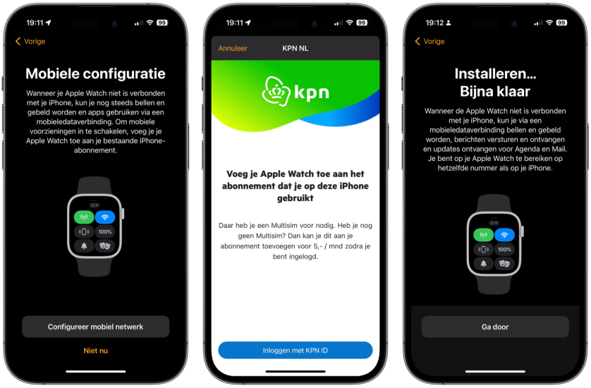 Apple Watch 4G Cellular instellen bij KPN