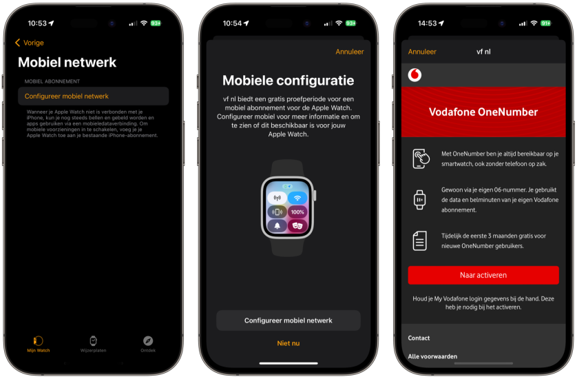 Apple Watch 4G instellen bij Vodafone