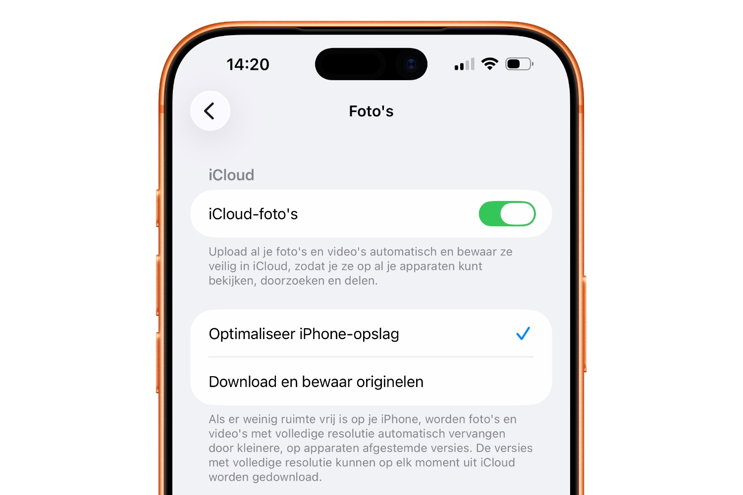 iCloud fotobibliotheek inschakelen iPhone