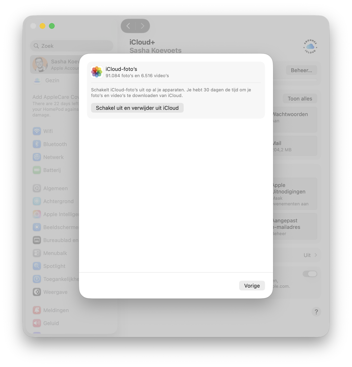 iCloud foto's uitschakelen macOS