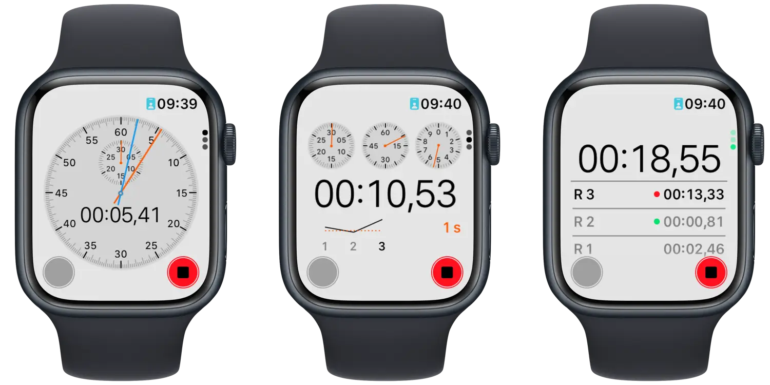 Stopwatch op Apple Watch in watchOS 10