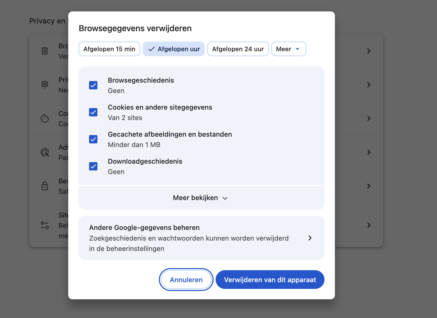 Browsegegevens Chrome verwijderen