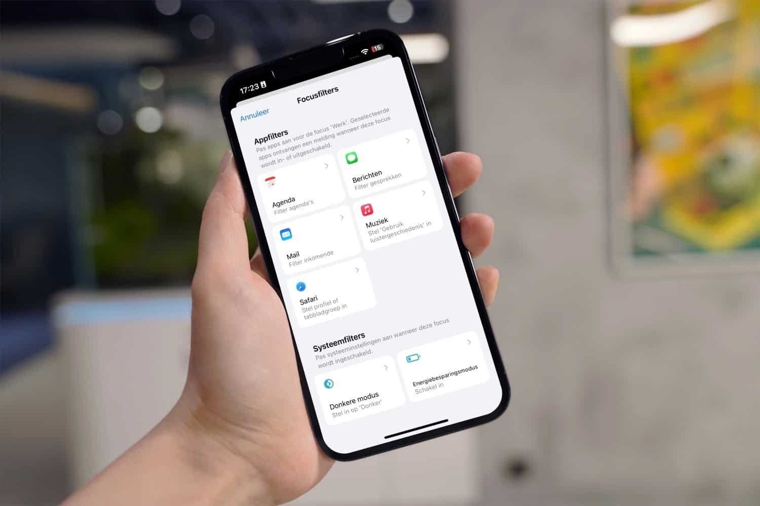 Focus-filters op iPhone kiezen