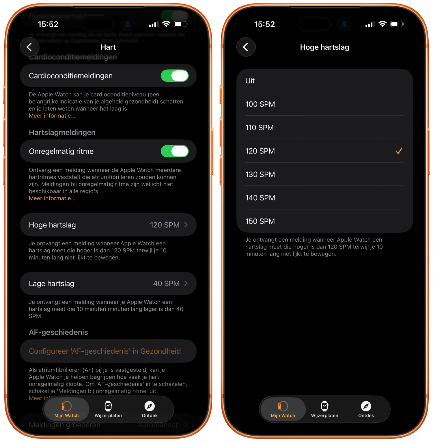 meldingen Hoge hartslag apple watch