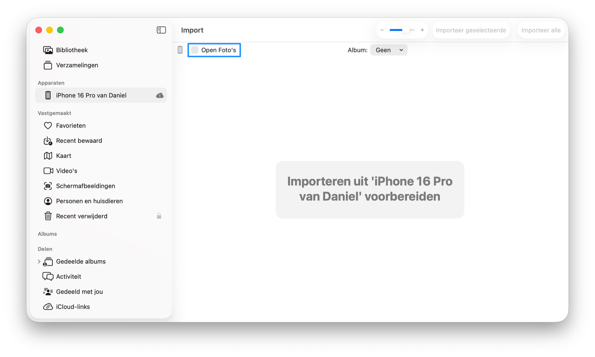Foto's-app niet openen bij aansluiten iPhone